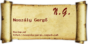 Noszály Gergő névjegykártya